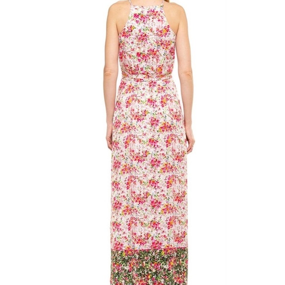 NWT Alexia Admor Pink Floral Printed Belted Maxi Dress Size Small Midi Summer - Picture 4 of 12